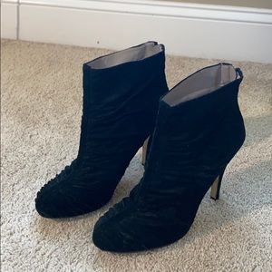 Nine West Black suede high heel booties!